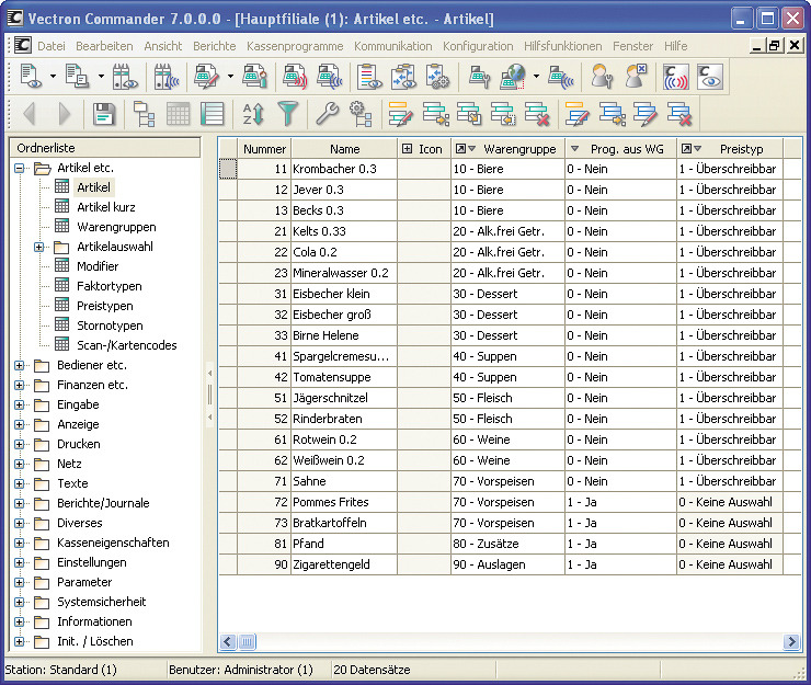 Commander 7 Programmierung